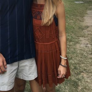 Free people orange mini dress